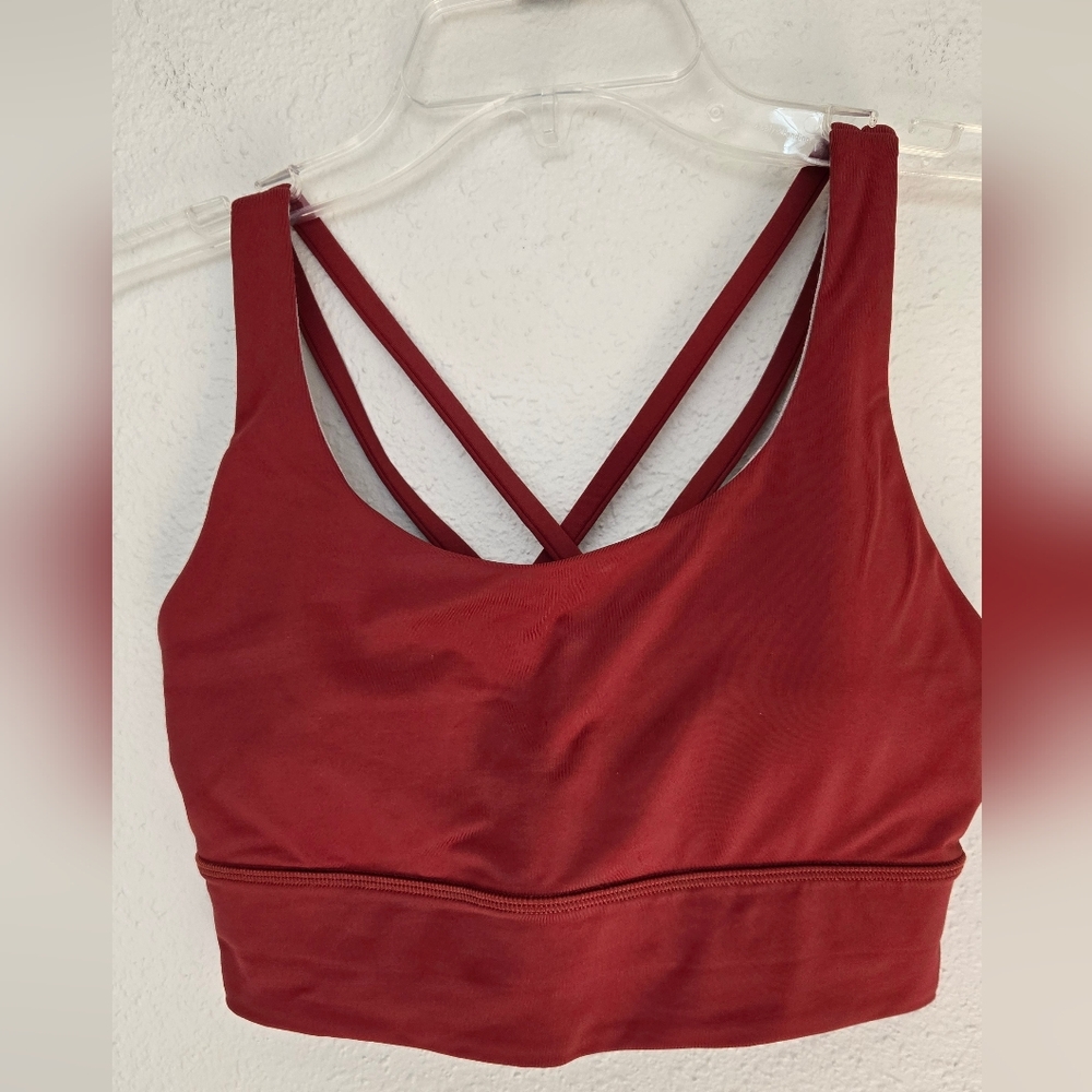 Lululemon Energy Wide Band Burnt Orange Strappy Sports Bra
